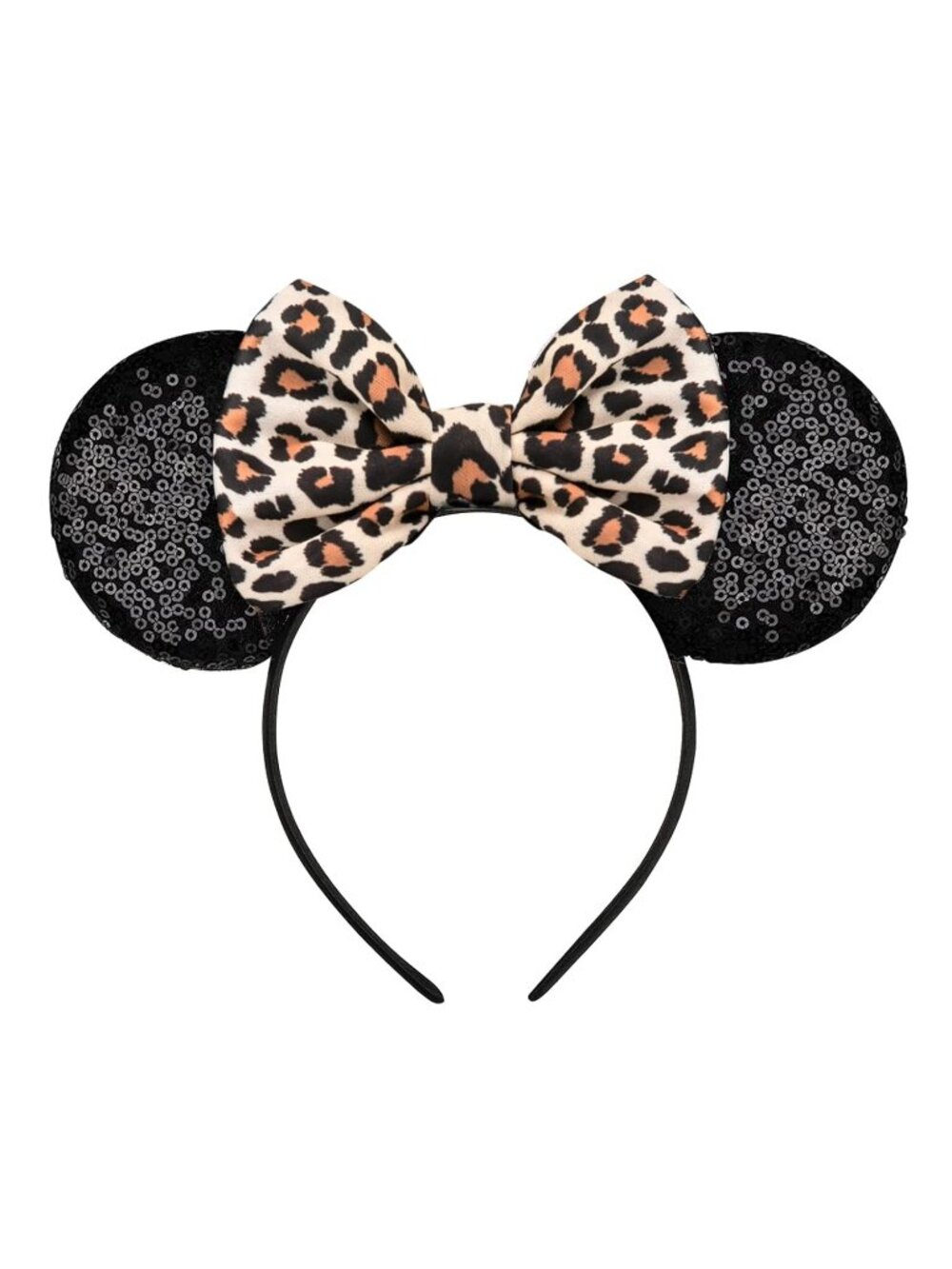 Women Leopard Sequin Halloween Mickey Mouse Headband for Cosplay